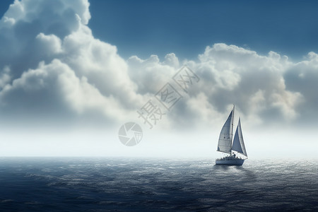大海上出游度假的帆船图片