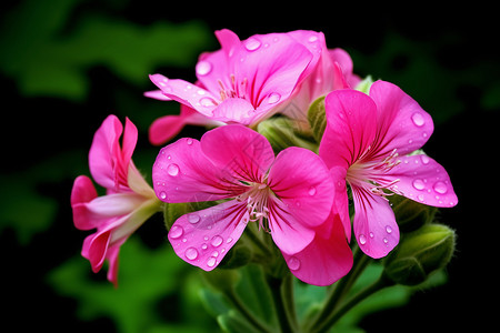 盛开的天竺葵花朵背景图片