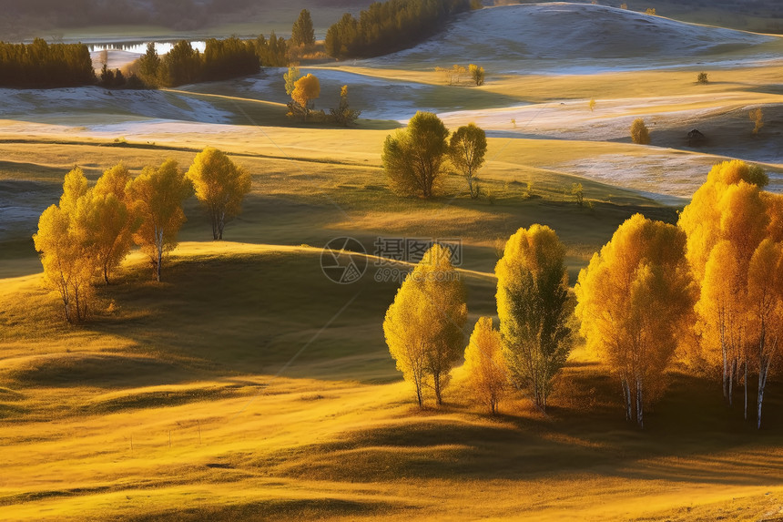 秋天乌兰布通草原的美丽景观图片