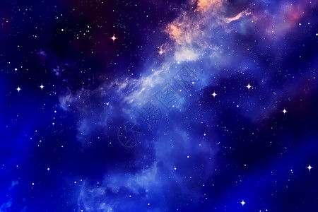 蓝色的星空星体图片