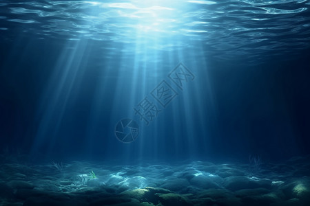 阳光照射在水下图片