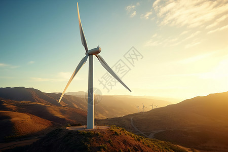 环保再生环保涡轮机的特写背景