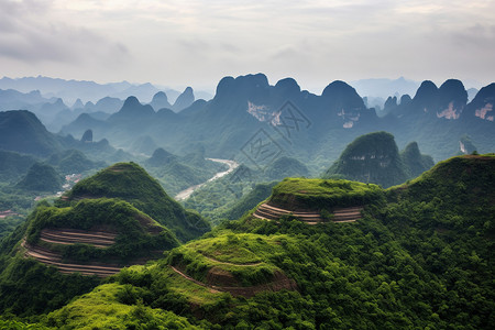 自然丹霞山峰风景图片