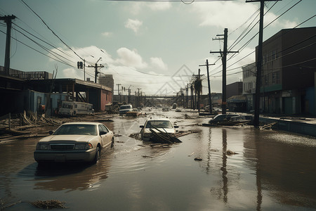 洪水后的城市图片