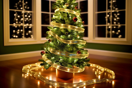 假日喜庆圣诞树背景图片