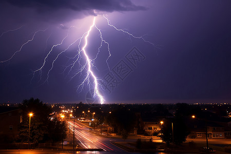 危险风暴降雨雷暴雷电背景图片