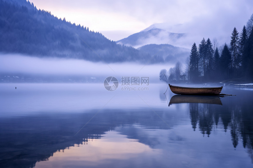 雾湖景观图片