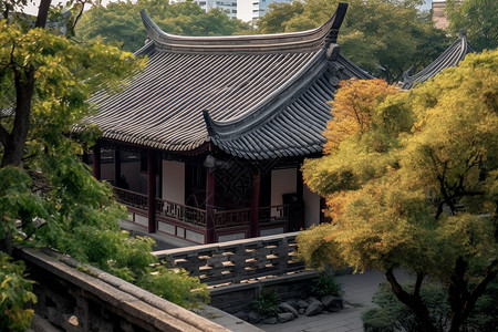 中国风格的阁楼背景图片