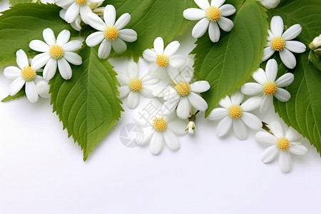 绽放的白色小花背景图片