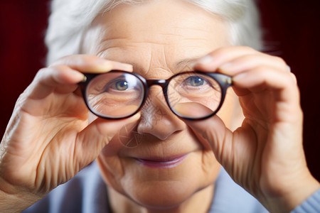 戴眼镜的老奶奶高清图片