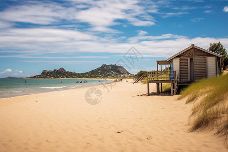 海边小木屋海边度假的小木屋背景