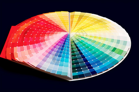 扇形统计图颜色繁多的色板背景