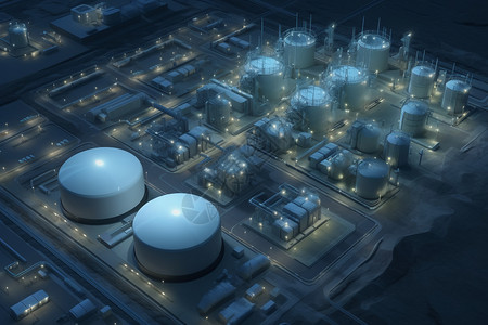 氢经济工厂空中视图图片