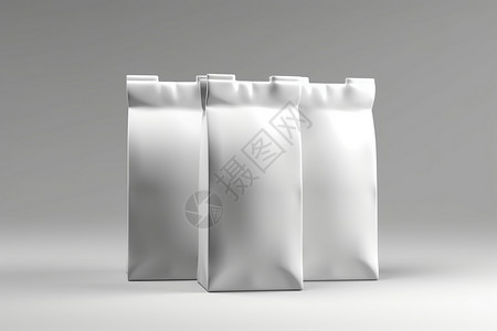 零食袋子样机白色三维物品模型展示设计图片