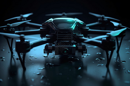 黑色科技无人机背景图片
