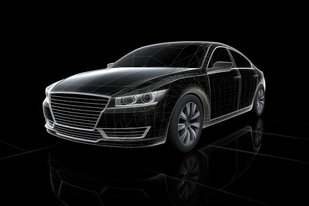 汽车产线黑色车辆模型展示设计图片