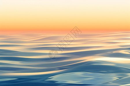 海平面上升抽象风格的水面插画