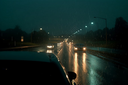 雨天 行驶雨天道路行驶的汽车背景