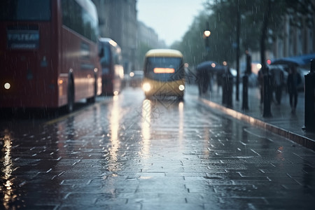城市的暴雨街道高清图片