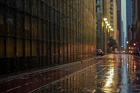 下雨中的城市街道图片