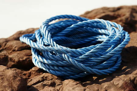 尼龙绳子蓝色的绳子背景