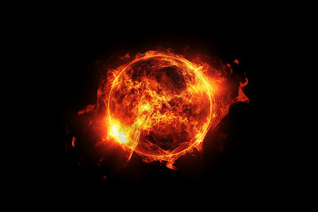 科幻的火球上的火焰背景图片
