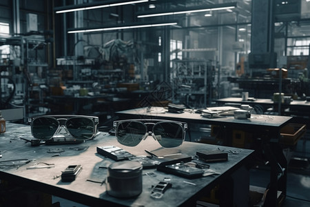 AR眼镜生产车间背景图片