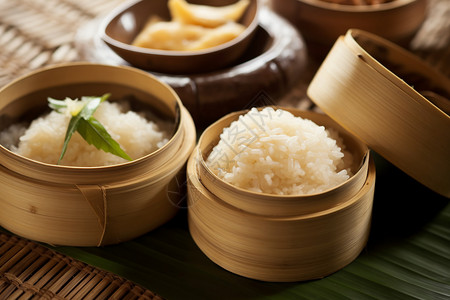 传统的泰式糯米饭高清图片