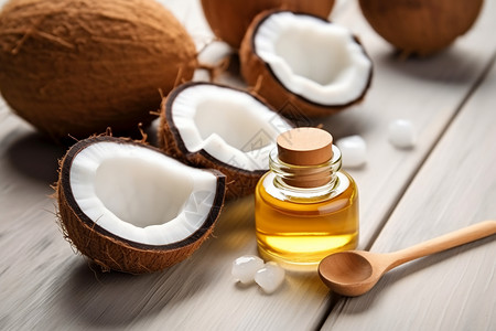椰子产品健康的椰子油背景