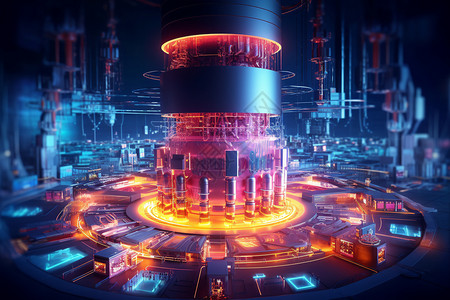 灯塔科技核反应堆的概念表达插画