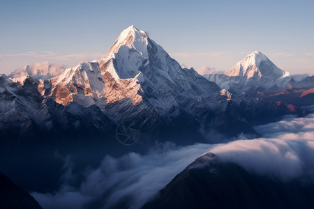 雄伟的冰山顶峰图片