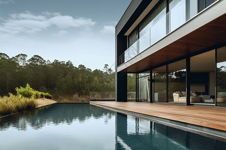家庭度假带泳池的别墅设计图片
