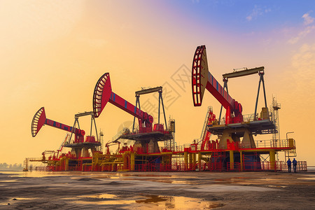 石油平台油田的原油勘探设备背景