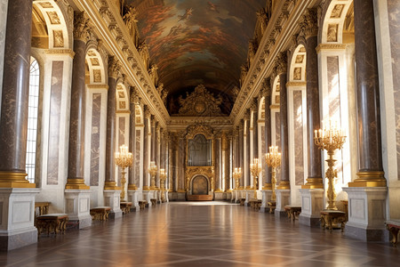 欧洲雕塑凡尔赛宫背景