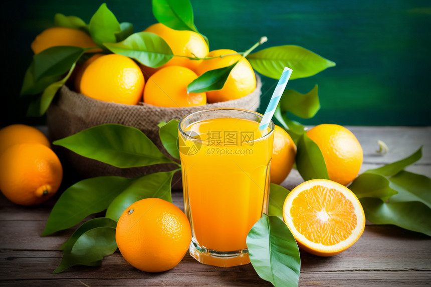 酸甜的橙汁图片