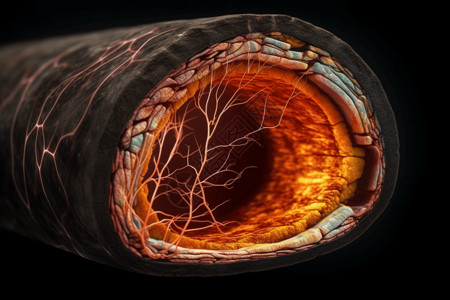 视网膜血管糖尿病眼的横截面模型插画
