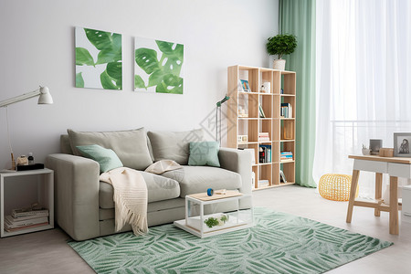 绿地毯素材现代薄荷绿装饰背景