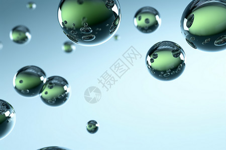 透明泡沫分子水元素设计图片