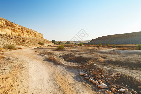 沙漠干枯河床图片
