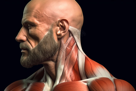 男性肌肉三维模型解剖图图片