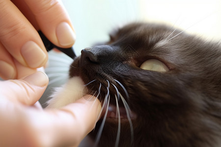 胡须修饰宠物猫清洁背景