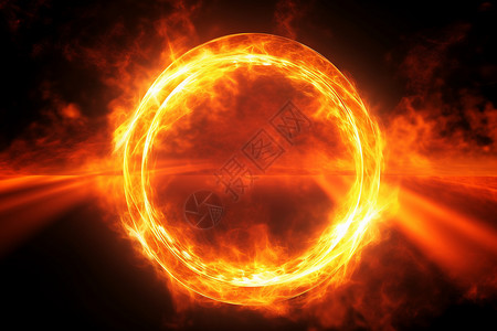 太阳火球燃烧的火焰设计图片