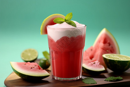 美味的西瓜汁背景图片