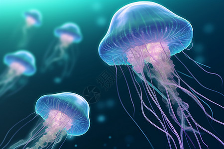 游动的水母背景图片