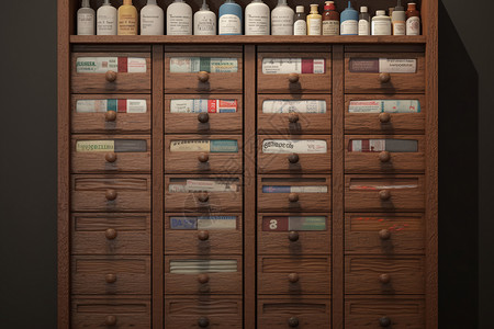 装药的药柜背景图片