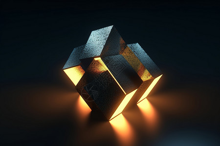 金属感的立方体图片