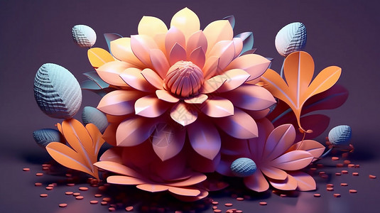 抽象立体花卉背景图片