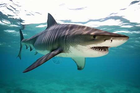 虎鲨海洋捕食动物背景