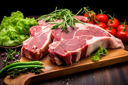 肥嫩的肉排食物肥嫩高清图片