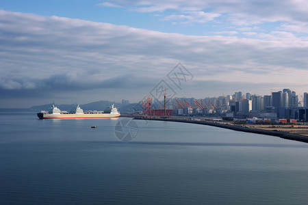 海滨船舶港口背景图片